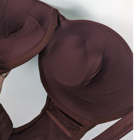 Cacique Boost Plunge Padded Underwire Bra Brown Red Color 44DDD - Picture 7 of 10